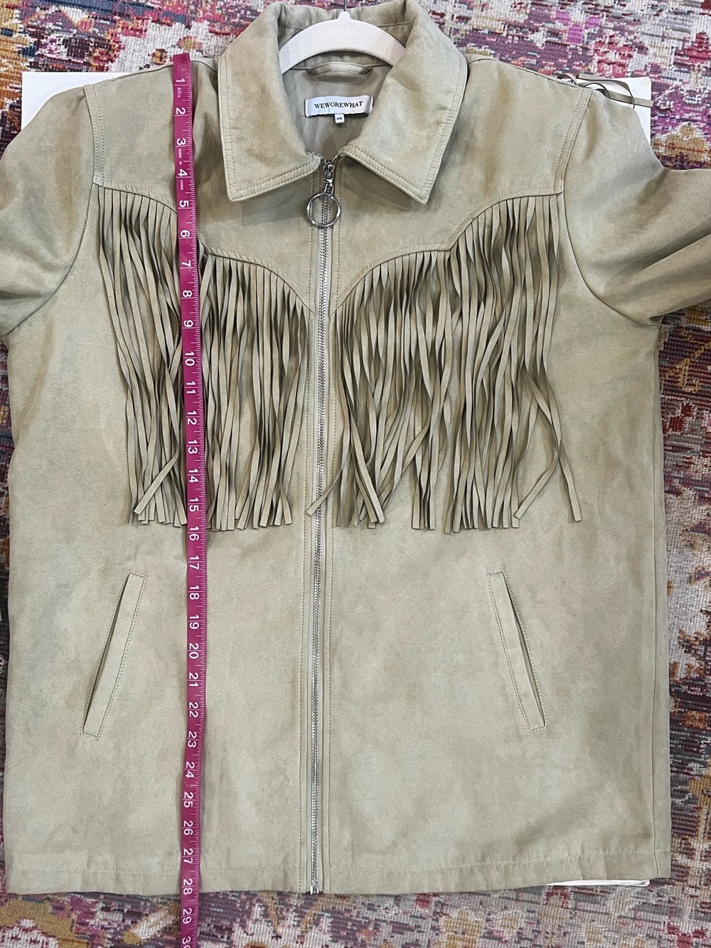 WeWoreWhat Faux Suede Fringe Zip-Front Jacket - Picture 12 of 15